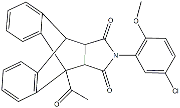 1-acetyl-17-(5-chloro-2-methoxyphenyl)-17-azapentacyclo[6.6.5.0~2,7~.0~9,14~.0~15,19~]nonadeca-2,4,6,9,11,13-hexaene-16,18-dione 구조식 이미지