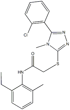 2-{[5-(2-chlorophenyl)-4-methyl-4H-1,2,4-triazol-3-yl]sulfanyl}-N-(2-ethyl-6-methylphenyl)acetamide Structure
