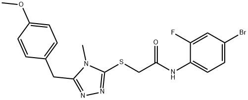 N-(4-bromo-2-fluorophenyl)-2-{[5-(4-methoxybenzyl)-4-methyl-4H-1,2,4-triazol-3-yl]sulfanyl}acetamide Structure