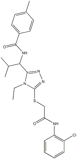 N-[1-(5-{[2-(2-chloroanilino)-2-oxoethyl]sulfanyl}-4-ethyl-4H-1,2,4-triazol-3-yl)-2-methylpropyl]-4-methylbenzamide Structure