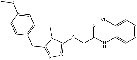 N-(2-chlorophenyl)-2-{[5-(4-methoxybenzyl)-4-methyl-4H-1,2,4-triazol-3-yl]sulfanyl}acetamide 구조식 이미지