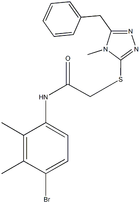 2-[(5-benzyl-4-methyl-4H-1,2,4-triazol-3-yl)sulfanyl]-N-(4-bromo-2,3-dimethylphenyl)acetamide Structure