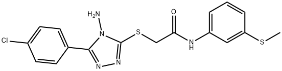 2-{[4-amino-5-(4-chlorophenyl)-4H-1,2,4-triazol-3-yl]sulfanyl}-N-[3-(methylsulfanyl)phenyl]acetamide 구조식 이미지