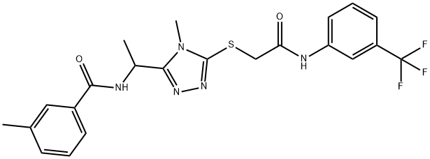 3-methyl-N-{1-[4-methyl-5-({2-oxo-2-[3-(trifluoromethyl)anilino]ethyl}sulfanyl)-4H-1,2,4-triazol-3-yl]ethyl}benzamide Structure