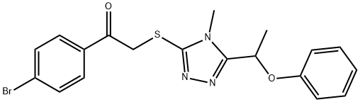 1-(4-bromophenyl)-2-{[4-methyl-5-(1-phenoxyethyl)-4H-1,2,4-triazol-3-yl]sulfanyl}ethanone Structure