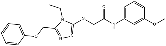 2-{[4-ethyl-5-(phenoxymethyl)-4H-1,2,4-triazol-3-yl]sulfanyl}-N-(3-methoxyphenyl)acetamide 구조식 이미지