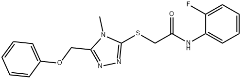 N-(2-fluorophenyl)-2-{[4-methyl-5-(phenoxymethyl)-4H-1,2,4-triazol-3-yl]sulfanyl}acetamide Structure