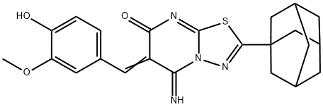 2-(1-adamantyl)-6-(4-hydroxy-3-methoxybenzylidene)-5-imino-5,6-dihydro-7H-[1,3,4]thiadiazolo[3,2-a]pyrimidin-7-one 구조식 이미지