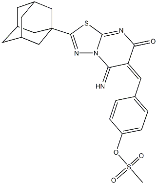 4-[(2-(1-adamantyl)-5-imino-7-oxo-5H-[1,3,4]thiadiazolo[3,2-a]pyrimidin-6(7H)-ylidene)methyl]phenyl methanesulfonate Structure