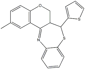 2-methyl-7-(2-thienyl)-6a,7-dihydro-6H-chromeno[3,4-c][1,5]benzothiazepine Structure