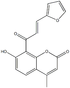 8-[3-(2-furyl)acryloyl]-7-hydroxy-4-methyl-2H-chromen-2-one Structure