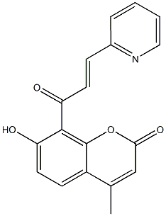 7-hydroxy-4-methyl-8-[3-(2-pyridinyl)acryloyl]-2H-chromen-2-one Structure