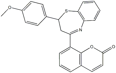 8-[2-(4-methoxyphenyl)-2,3-dihydro-1,5-benzothiazepin-4-yl]-2H-chromen-2-one Structure