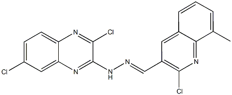 2-chloro-8-methyl-3-quinolinecarbaldehyde (3,7-dichloro-2-quinoxalinyl)hydrazone 구조식 이미지