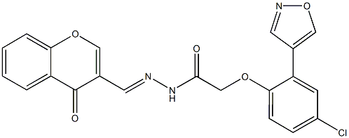2-[4-chloro-2-(4-isoxazolyl)phenoxy]-N'-[(4-oxo-4H-chromen-3-yl)methylene]acetohydrazide Structure