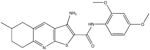 3-amino-N-(2,4-dimethoxyphenyl)-6-methyl-5,6,7,8-tetrahydrothieno[2,3-b]quinoline-2-carboxamide Structure