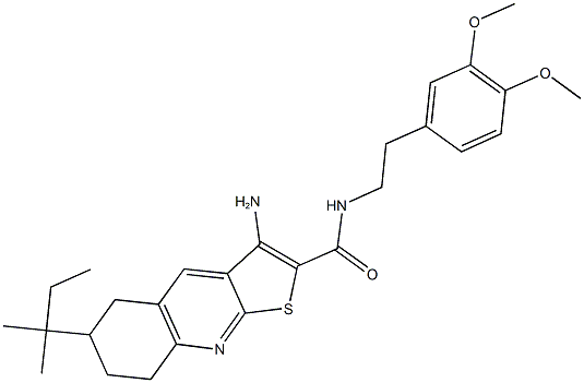 3-amino-N-[2-(3,4-dimethoxyphenyl)ethyl]-6-tert-pentyl-5,6,7,8-tetrahydrothieno[2,3-b]quinoline-2-carboxamide Structure