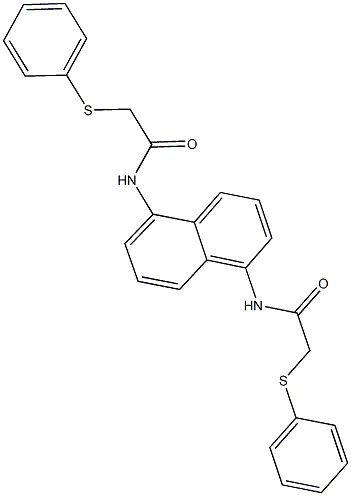 2-(phenylsulfanyl)-N-(5-{[(phenylsulfanyl)acetyl]amino}-1-naphthyl)acetamide 구조식 이미지