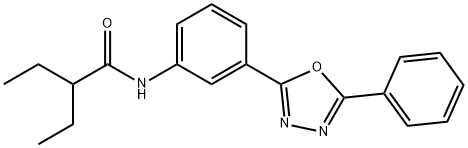 2-ethyl-N-[3-(5-phenyl-1,3,4-oxadiazol-2-yl)phenyl]butanamide 구조식 이미지