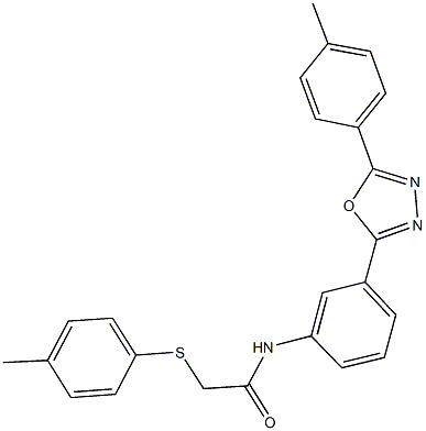 N-{3-[5-(4-methylphenyl)-1,3,4-oxadiazol-2-yl]phenyl}-2-[(4-methylphenyl)sulfanyl]acetamide 구조식 이미지