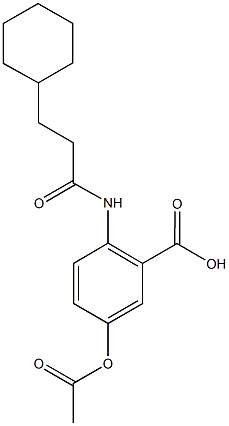5-(acetyloxy)-2-[(3-cyclohexylpropanoyl)amino]benzoic acid 구조식 이미지