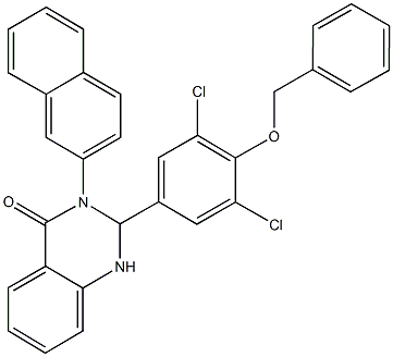 2-[4-(benzyloxy)-3,5-dichlorophenyl]-3-(2-naphthyl)-2,3-dihydro-4(1H)-quinazolinone 구조식 이미지