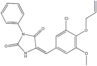 5-[4-(allyloxy)-3-chloro-5-methoxybenzylidene]-3-phenyl-2,4-imidazolidinedione Structure