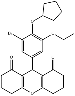 9-[3-bromo-4-(cyclopentyloxy)-5-ethoxyphenyl]-3,4,5,6,7,9-hexahydro-1H-xanthene-1,8(2H)-dione 구조식 이미지