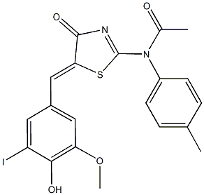 N-[5-(4-hydroxy-3-iodo-5-methoxybenzylidene)-4-oxo-4,5-dihydro-1,3-thiazol-2-yl]-N-(4-methylphenyl)acetamide Structure