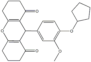 9-[4-(cyclopentyloxy)-3-methoxyphenyl]-3,4,5,6,7,9-hexahydro-1H-xanthene-1,8(2H)-dione 구조식 이미지