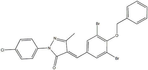 4-[4-(benzyloxy)-3,5-dibromobenzylidene]-2-(4-chlorophenyl)-5-methyl-2,4-dihydro-3H-pyrazol-3-one 구조식 이미지