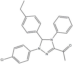 1-[1-(4-chlorophenyl)-5-(4-ethylphenyl)-4-phenyl-4,5-dihydro-1H-1,2,4-triazol-3-yl]ethanone Structure