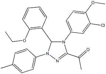 1-[4-(3-chloro-4-methoxyphenyl)-5-(2-ethoxyphenyl)-1-(4-methylphenyl)-4,5-dihydro-1H-1,2,4-triazol-3-yl]ethanone Structure