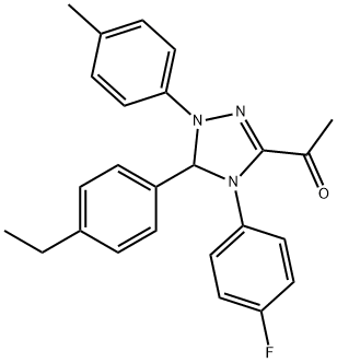 1-[5-(4-ethylphenyl)-4-(4-fluorophenyl)-1-(4-methylphenyl)-4,5-dihydro-1H-1,2,4-triazol-3-yl]ethanone 구조식 이미지