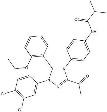 N-{4-[3-acetyl-1-(3,4-dichlorophenyl)-5-(2-ethoxyphenyl)-1,5-dihydro-4H-1,2,4-triazol-4-yl]phenyl}-2-methylpropanamide Structure