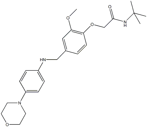 N-(tert-butyl)-2-(2-methoxy-4-{[4-(4-morpholinyl)anilino]methyl}phenoxy)acetamide Structure