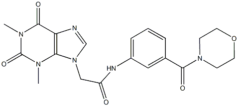 2-(1,3-dimethyl-2,6-dioxo-1,2,3,6-tetrahydro-9H-purin-9-yl)-N-[3-(4-morpholinylcarbonyl)phenyl]acetamide 구조식 이미지