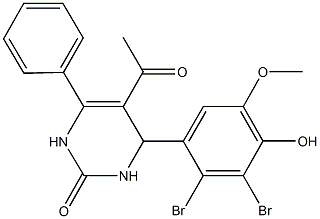 5-acetyl-4-(2,3-dibromo-4-hydroxy-5-methoxyphenyl)-6-phenyl-3,4-dihydro-2(1H)-pyrimidinone Structure