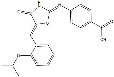 4-{[5-(2-isopropoxybenzylidene)-4-oxo-1,3-thiazolidin-2-ylidene]amino}benzoic acid Structure