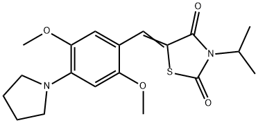 5-[2,5-dimethoxy-4-(1-pyrrolidinyl)benzylidene]-3-isopropyl-1,3-thiazolidine-2,4-dione Structure