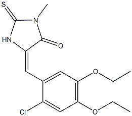 5-(2-chloro-4,5-diethoxybenzylidene)-3-methyl-2-thioxo-4-imidazolidinone Structure