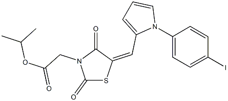 isopropyl (5-{[1-(4-iodophenyl)-1H-pyrrol-2-yl]methylene}-2,4-dioxo-1,3-thiazolidin-3-yl)acetate 구조식 이미지