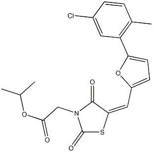 isopropyl (5-{[5-(5-chloro-2-methylphenyl)-2-furyl]methylene}-2,4-dioxo-1,3-thiazolidin-3-yl)acetate 구조식 이미지