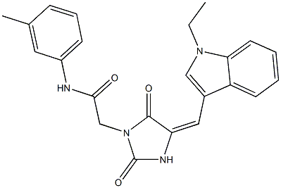 2-{4-[(1-ethyl-1H-indol-3-yl)methylene]-2,5-dioxo-1-imidazolidinyl}-N-(3-methylphenyl)acetamide 구조식 이미지