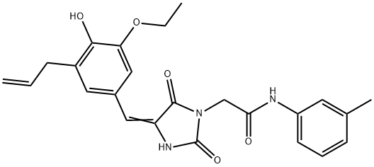 2-[4-(3-allyl-5-ethoxy-4-hydroxybenzylidene)-2,5-dioxo-1-imidazolidinyl]-N-(3-methylphenyl)acetamide 구조식 이미지
