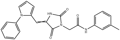 2-{2,5-dioxo-4-[(1-phenyl-1H-pyrrol-2-yl)methylene]-1-imidazolidinyl}-N-(3-methylphenyl)acetamide Structure
