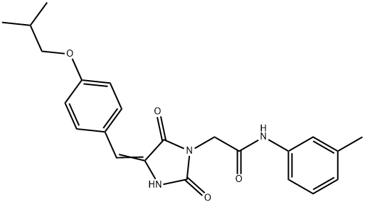 2-[4-(4-isobutoxybenzylidene)-2,5-dioxo-1-imidazolidinyl]-N-(3-methylphenyl)acetamide 구조식 이미지