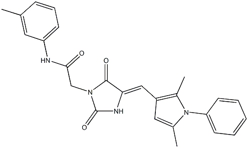 2-{4-[(2,5-dimethyl-1-phenyl-1H-pyrrol-3-yl)methylene]-2,5-dioxo-1-imidazolidinyl}-N-(3-methylphenyl)acetamide Structure