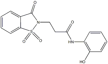 3-(1,1-dioxido-3-oxo-1,2-benzisothiazol-2(3H)-yl)-N-(2-hydroxyphenyl)propanamide 구조식 이미지