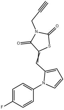 5-{[1-(4-fluorophenyl)-1H-pyrrol-2-yl]methylene}-3-prop-2-ynyl-1,3-thiazolidine-2,4-dione 구조식 이미지